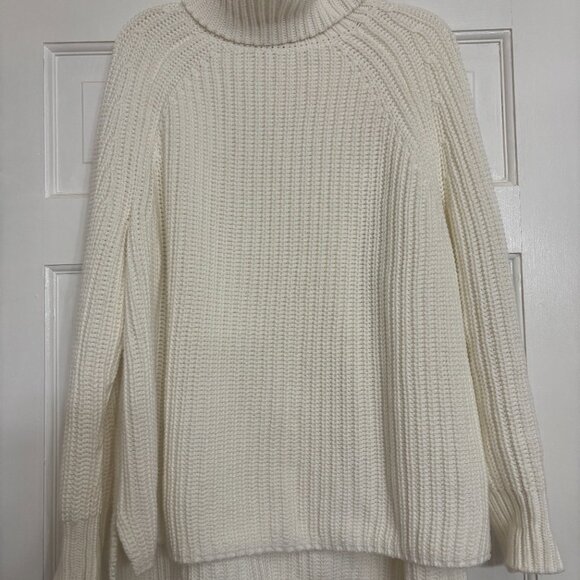 525 America Cream Shaker Cotton Knit Turtleneck Ivory Sweater Tuckernuck Medium - Picture 4 of 5